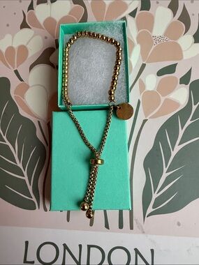 Gold Beaded Slide Bracelet